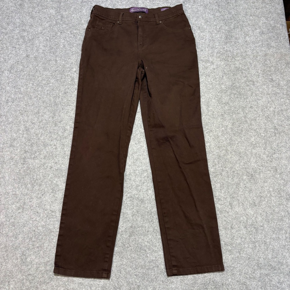 Gloria Vanderbilt Amanda High Rise Straight Leg Brown Jeans Womens Size 8